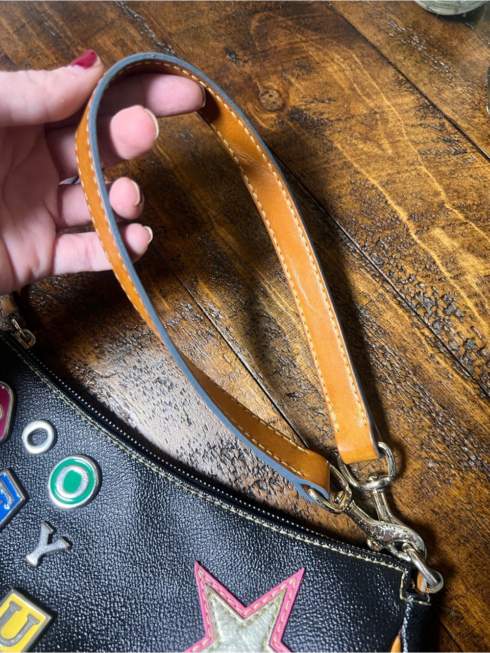 Dooney & Bourke Black Charm Y2K Lindsay Lohan number one 1 FLAWED - Picture 12 of 13